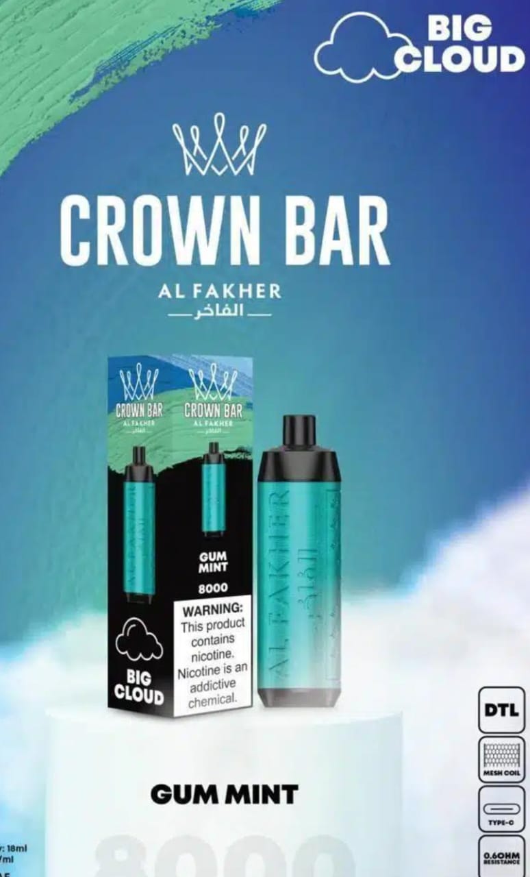 Al Fakher Dubai 8000 Puffs Crown Bar Disposable Vape