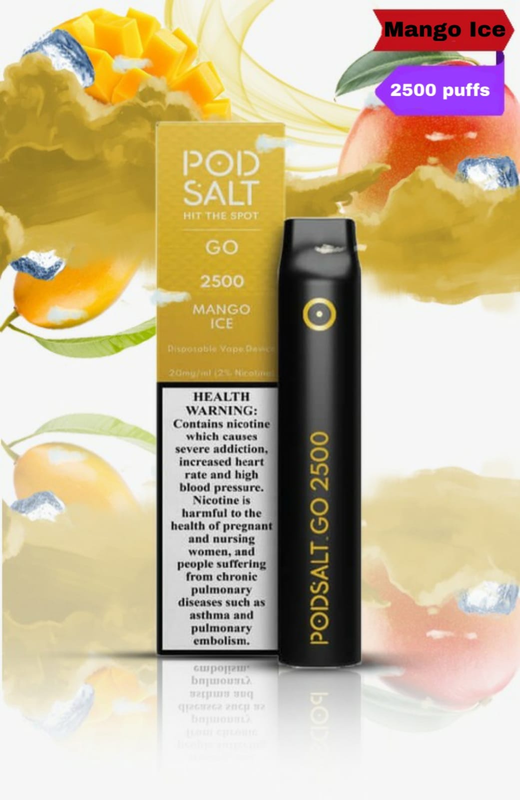 POD SALT GO MANGO ICE 2500PUFF